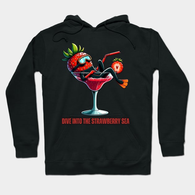 Strawberry Snorkeling - Dive into the Strawberry Sea Shirt Hoodie by vk09design